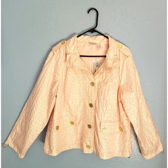 Chico's Zynergy Embossed Leah Jacket Delicacy Size 2/Large - Picture 3 of 12
